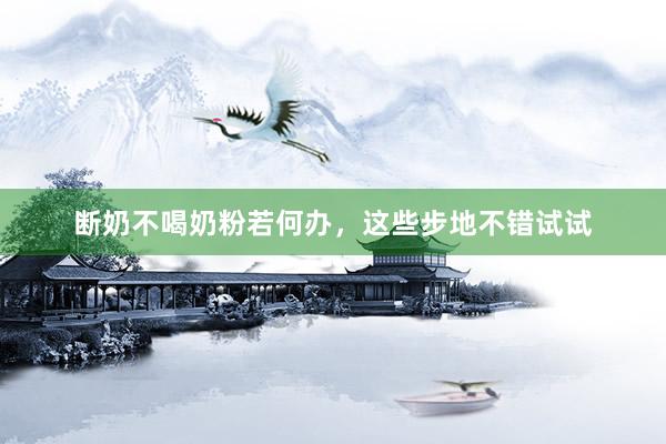 断奶不喝奶粉若何办，这些步地不错试试